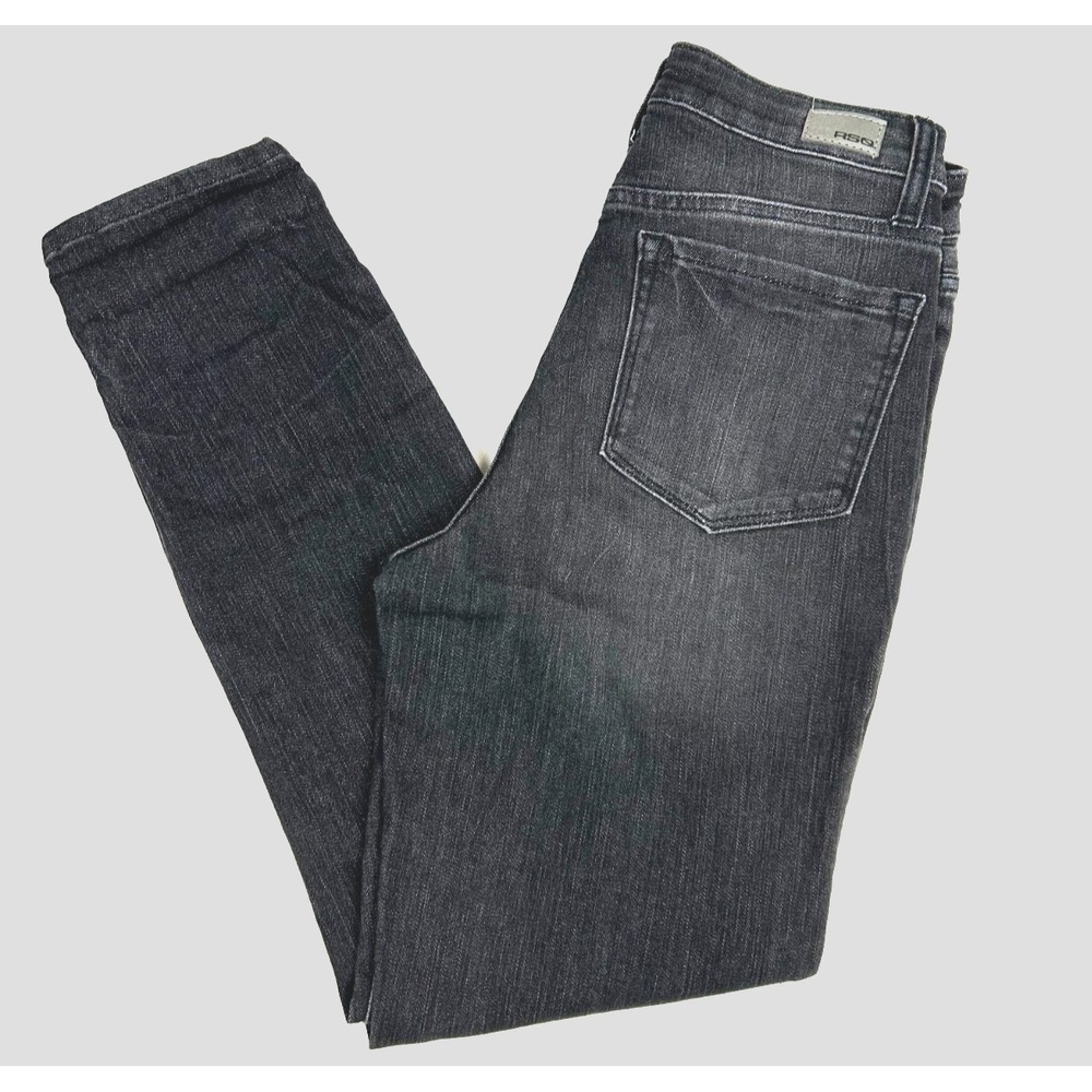 RSQ Jeans Women's "Vintage Mom" Black Denim Pants Distressed 26x27 Stretch
